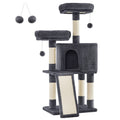 FEANDREA Cat Tree – 115cm Cat Condo with Scratching Ramp, Smoky Grey