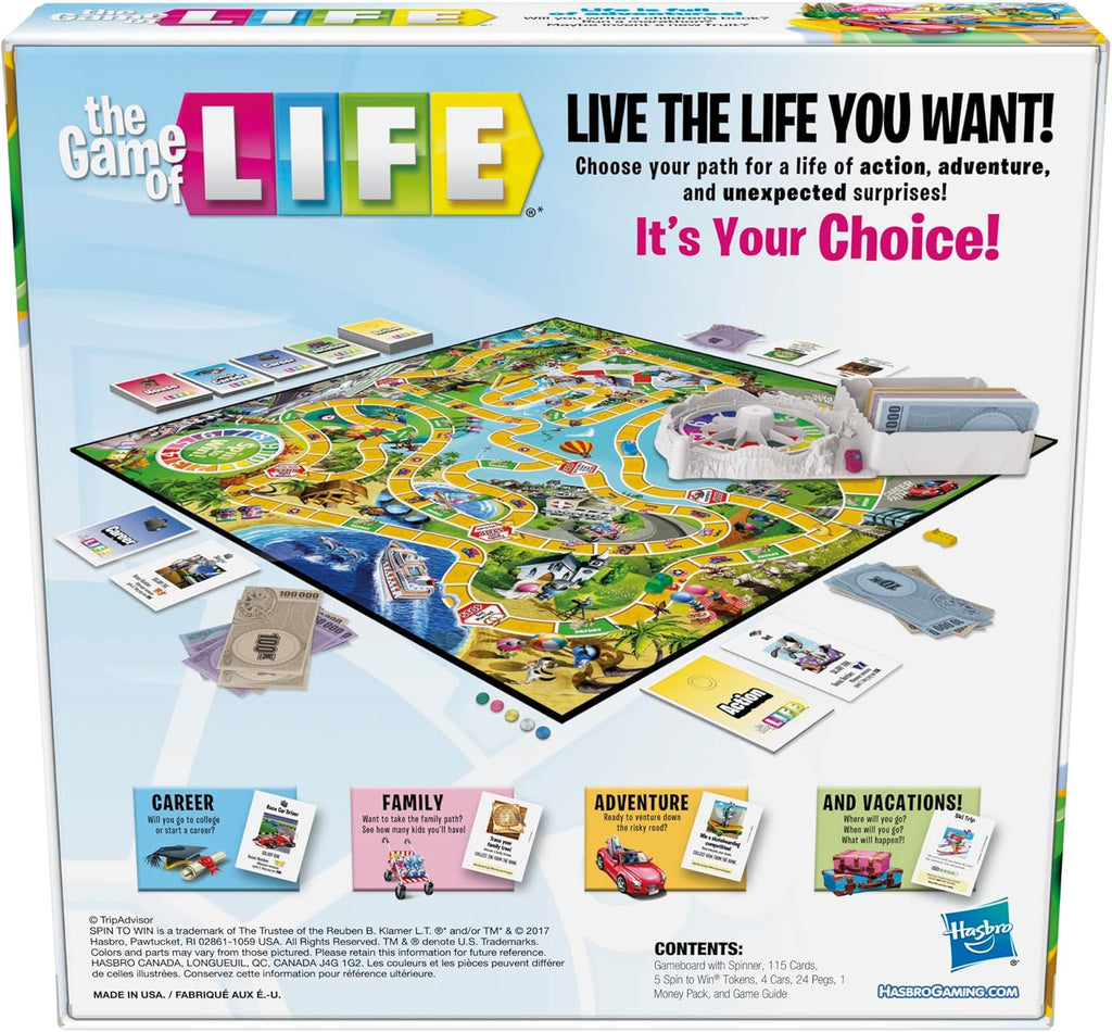 Hasbro Gaming The Game of Life – Classic Family Strategy Board Game