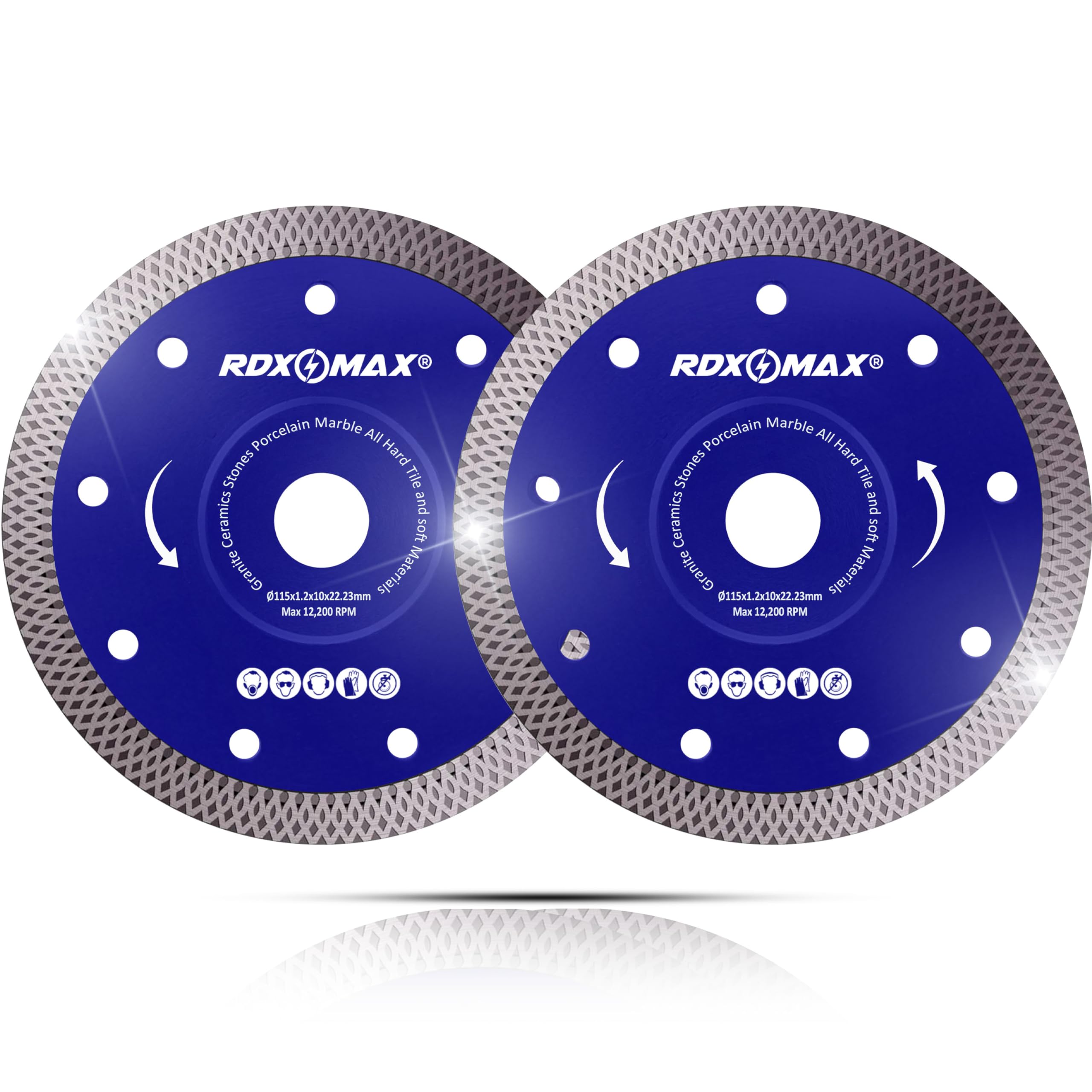 RDXMAX 115mm Diamond Cutting Disc for Porcelain, Granite & Tile – 4.5"