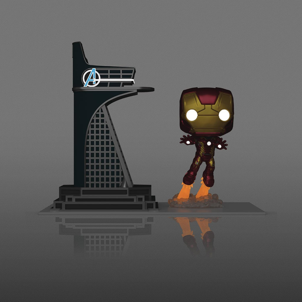 Funko Pop! Town: Avengers Tower with Iron Man Glow Vinyl Figure