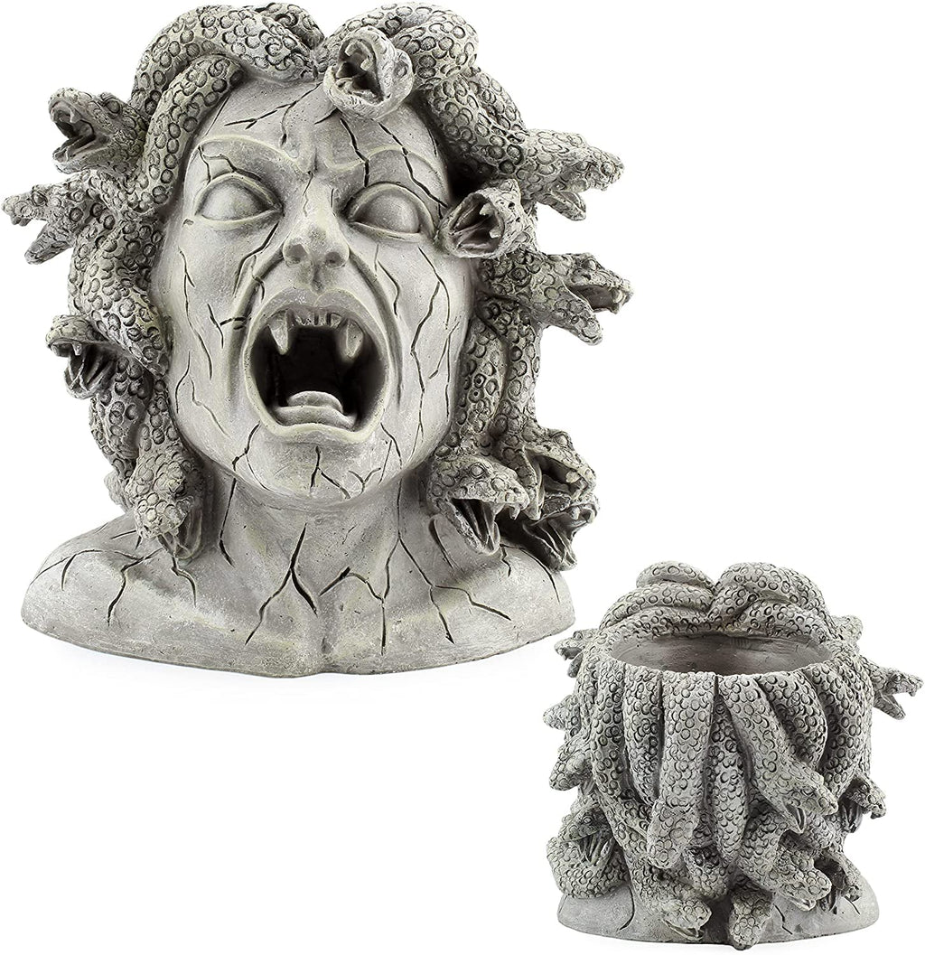 Darware Medusa Head Planter - Large Resin Greek Goddess Garden Statue