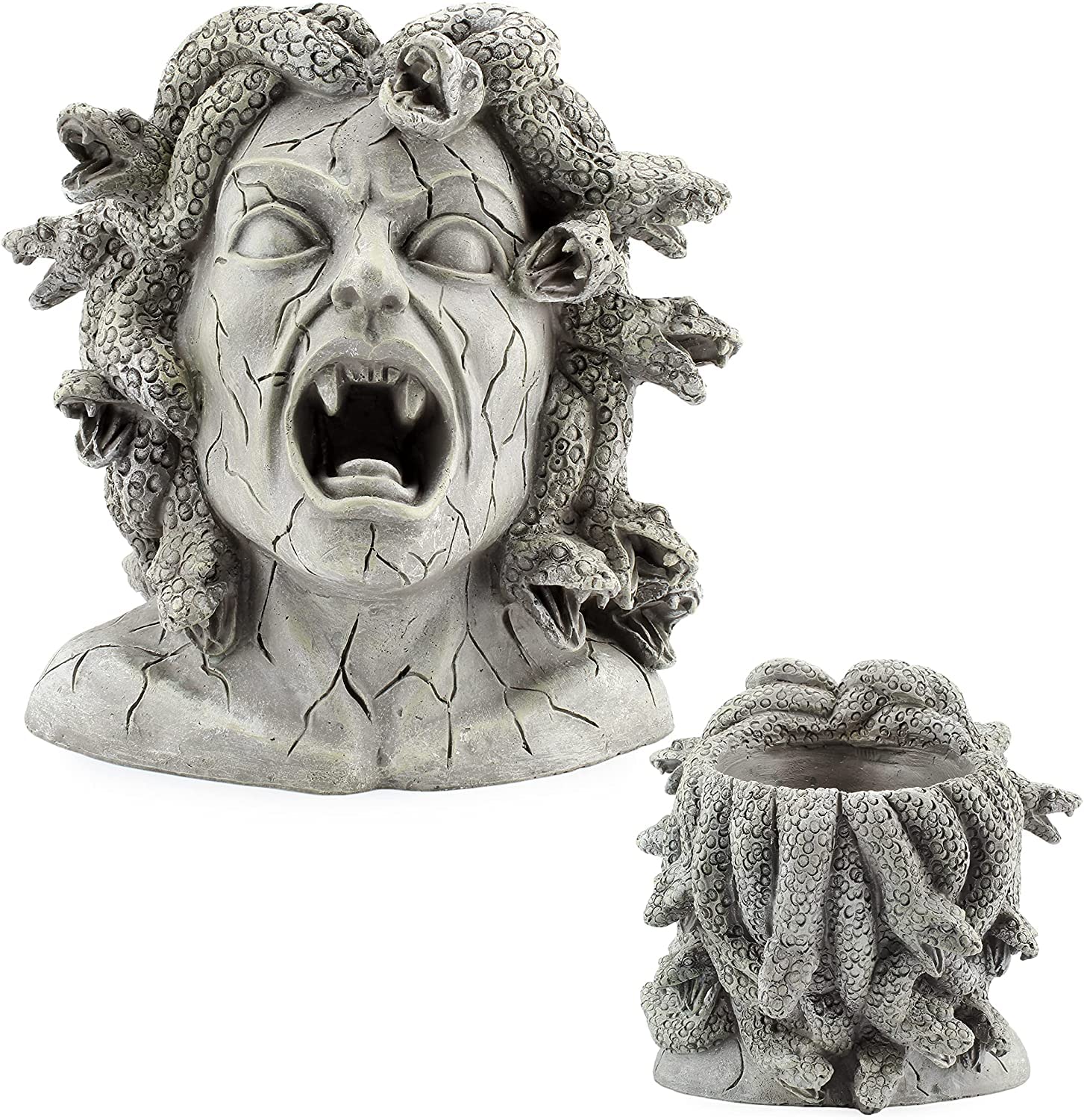 Darware Medusa Head Planter - Large Resin Greek Goddess Garden Statue