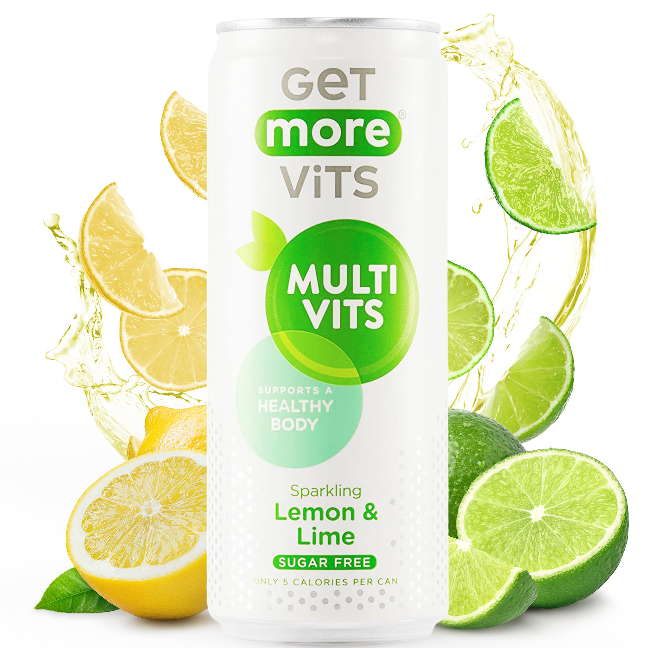 Get More Vits Multi Vits Sparkling Lemon & Lime Water - 12 x 330ml