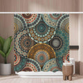 Jolof Store Retro Mandala Shower Curtain – Mold Resistant Polyester