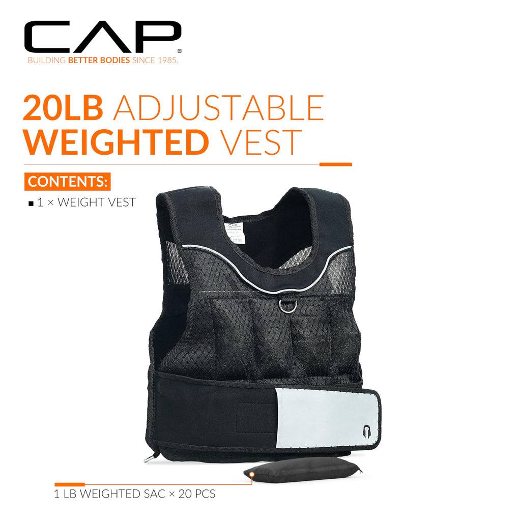 Cap Barbell Adjustable Weighted Vest | 20-Pound Breathable Mesh Vest