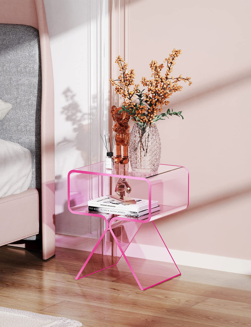 solaround Acrylic Side Table, No Assembly, 39 x 30 x 45 cm, Pink - image 4