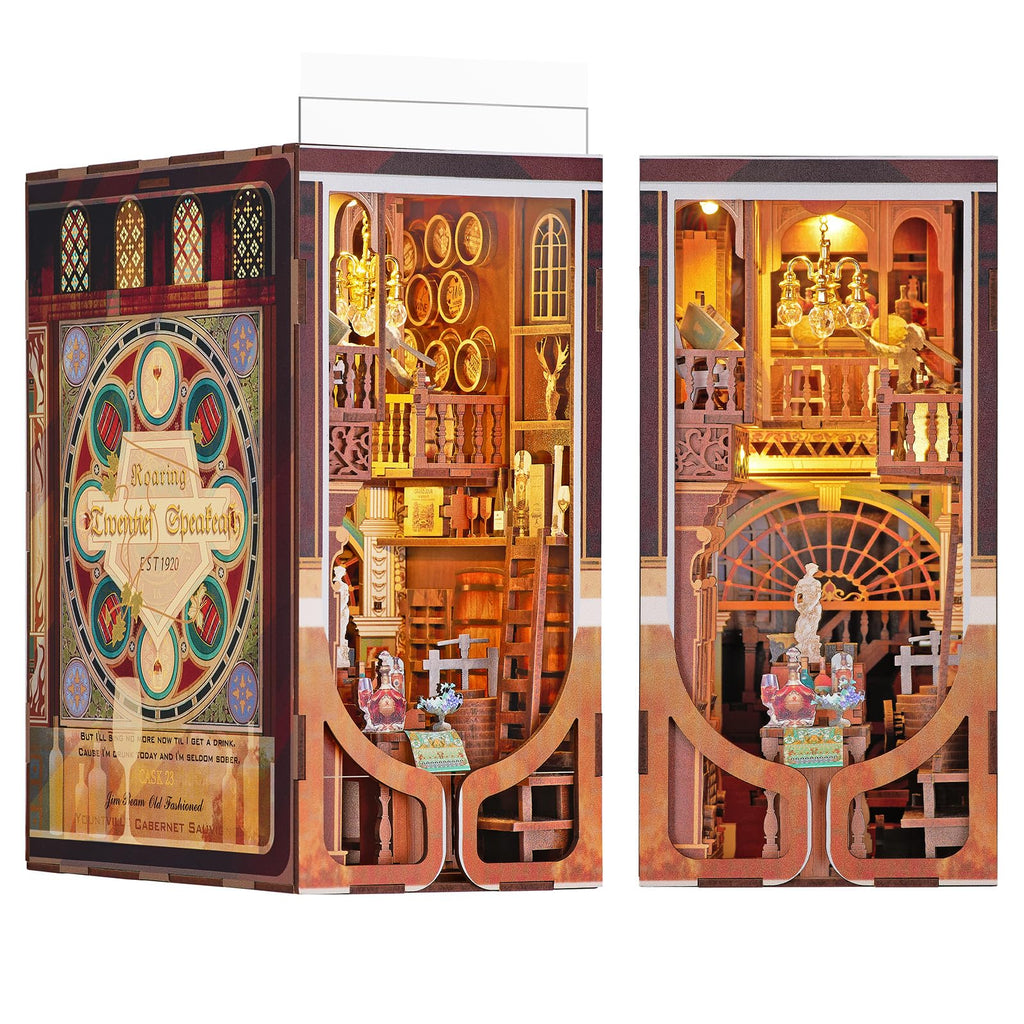 Jolof Store Roaring Twenties Book Nook Kit – 3D Wooden Puzzle with LED