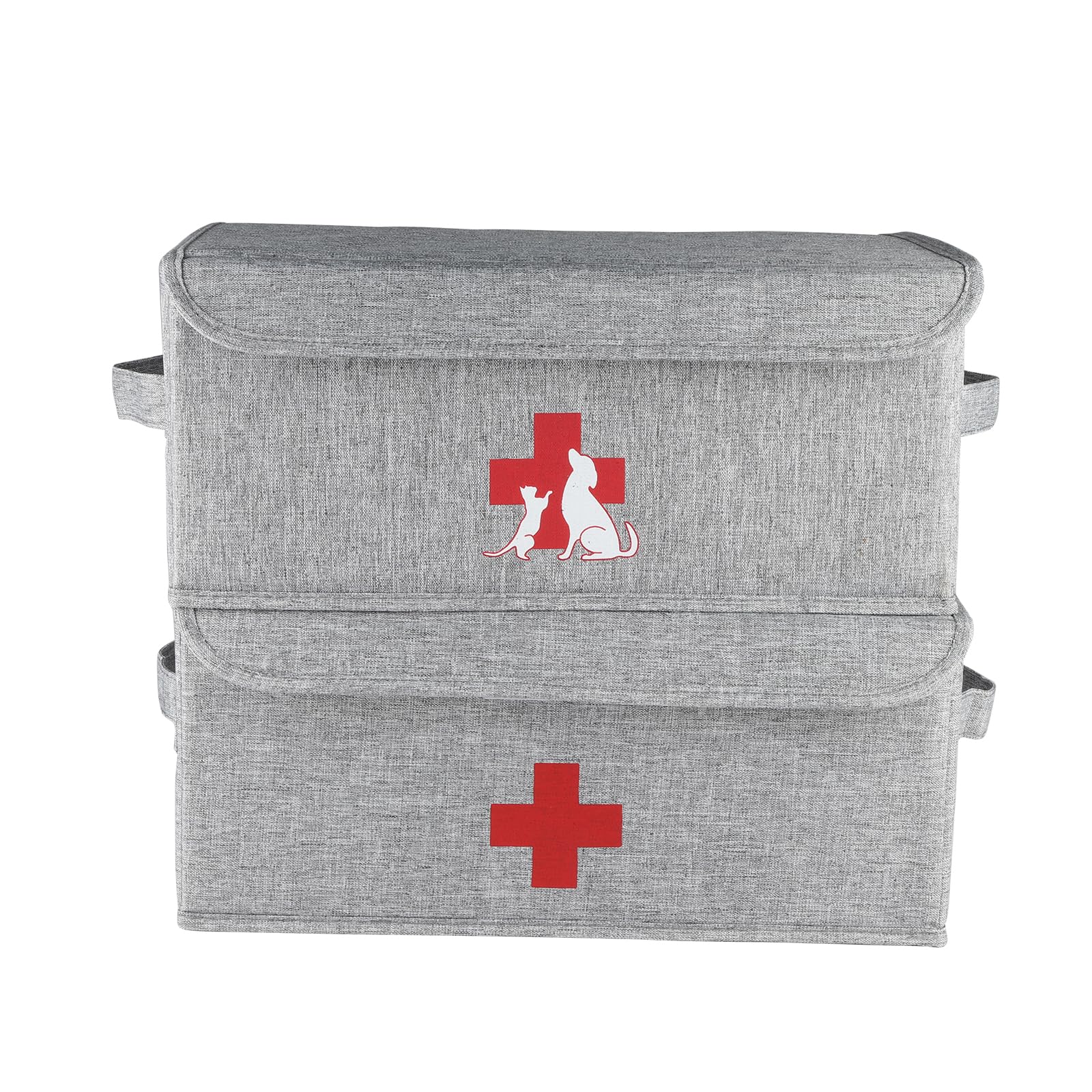 Gzsekken 2-Set Fabric Medicine Storage Box | Large Pet First Aid Kit