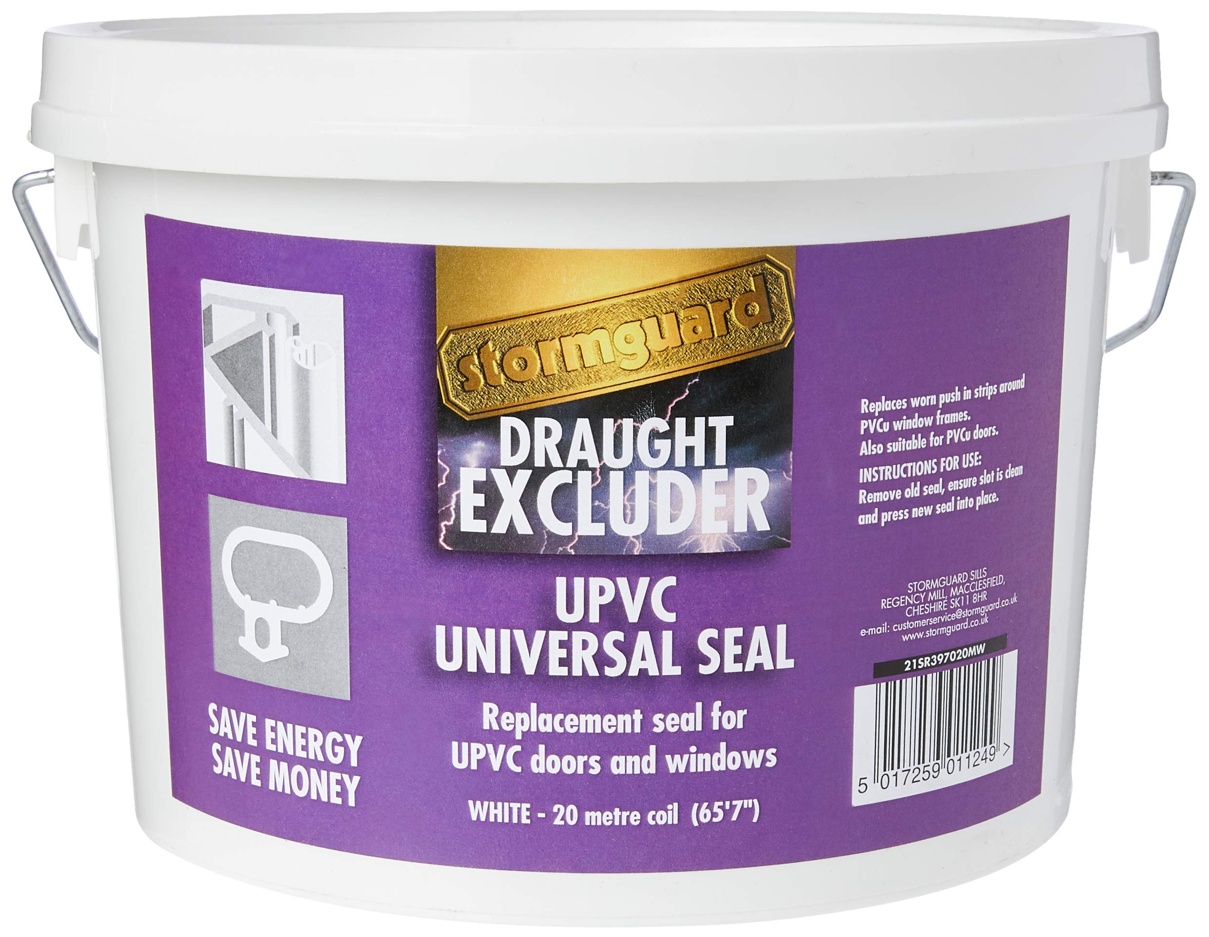 Stormguard UPVC Replacement Push in Seal - White Window Gasket - 20M