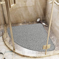 Lurowo Corner Loofah Shower Mat – Non-Slip Anti-Mould Quadrant Mat, Grey
