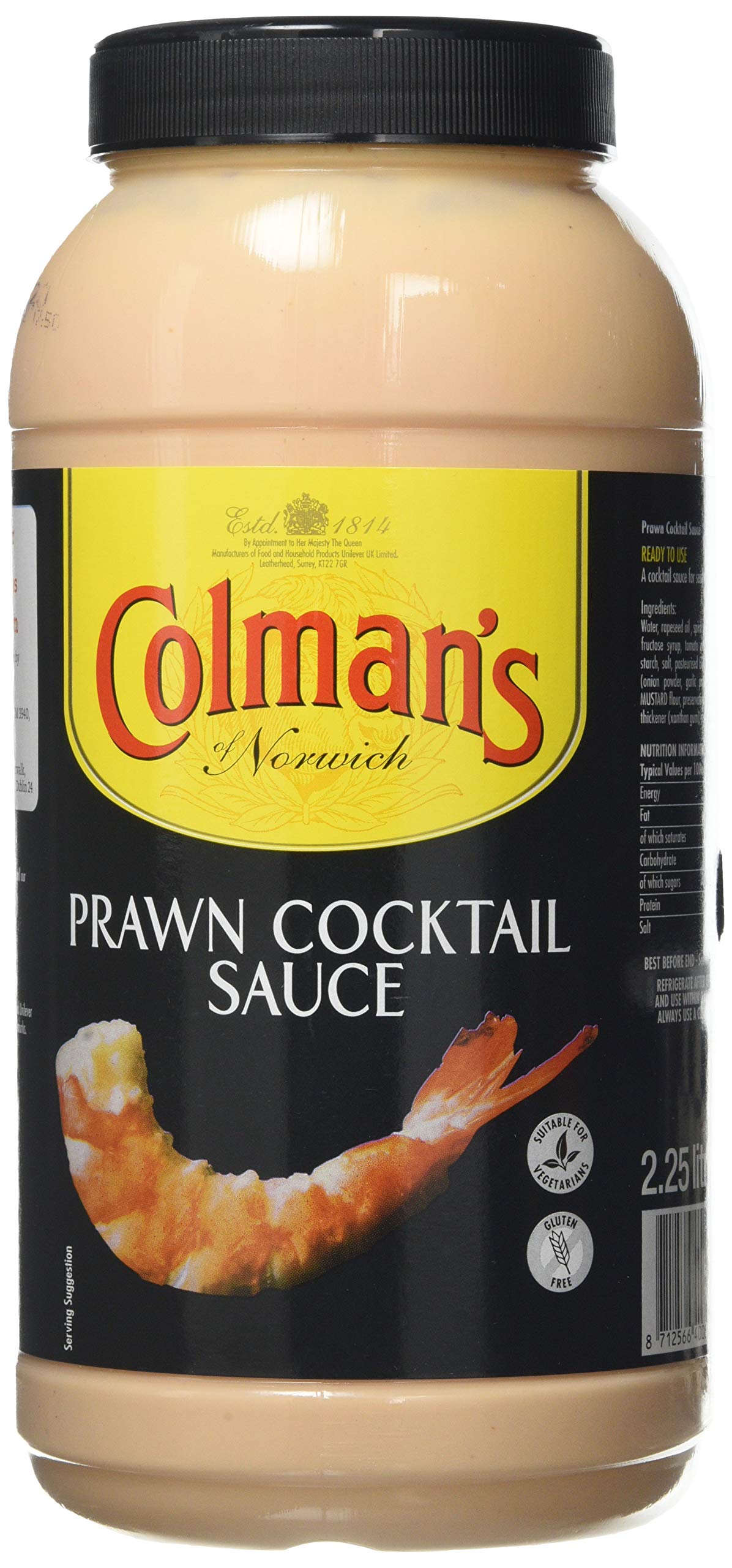 Colman's Prawn Cocktail Sauce – Tangy Seafood Sauce, Gluten-Free, 2.25L