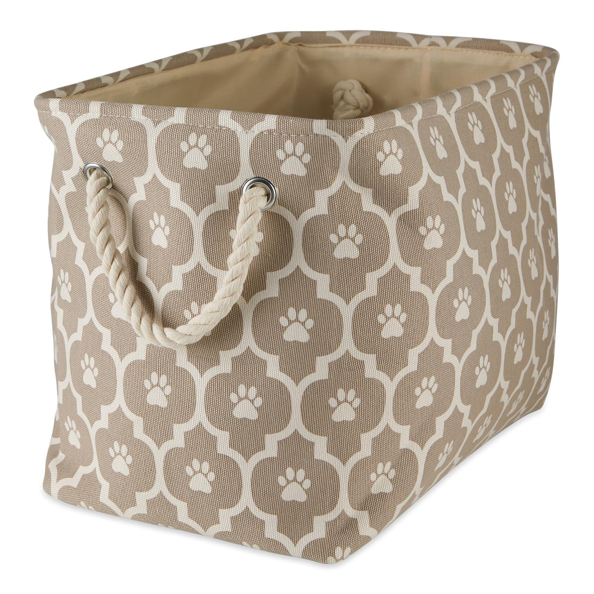 Bone Dry Lattice Paw Print, Cotton, Stone, Medium Rectangle - image 1