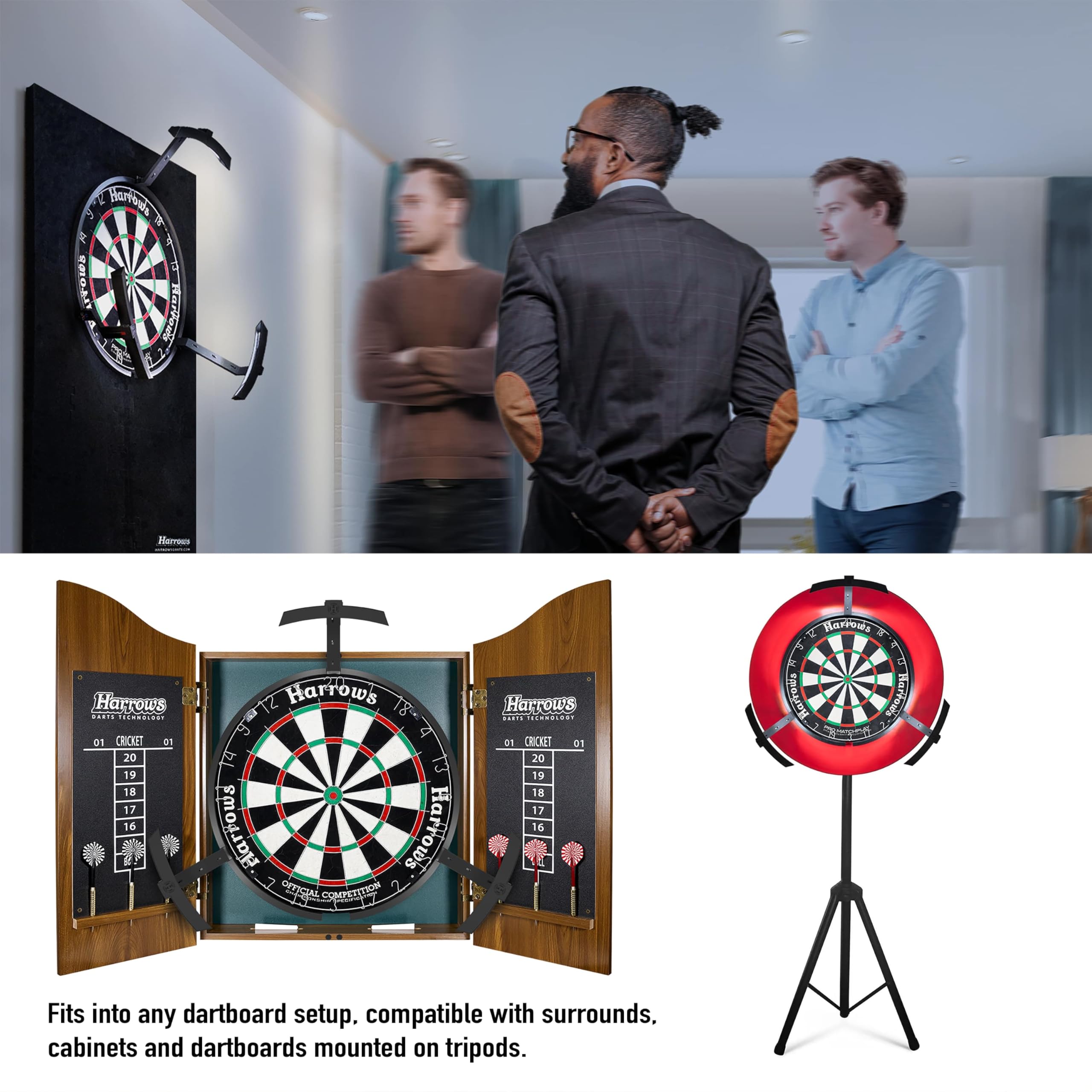 Harrows Trilight LED Dartboard Light – 360° Shadowless Dart Board Lighting