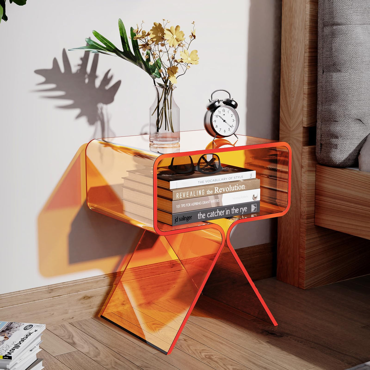 solaround Acrylic Side Table, No Assembly, 39 x 30 x 45 cm, Orange - image 4