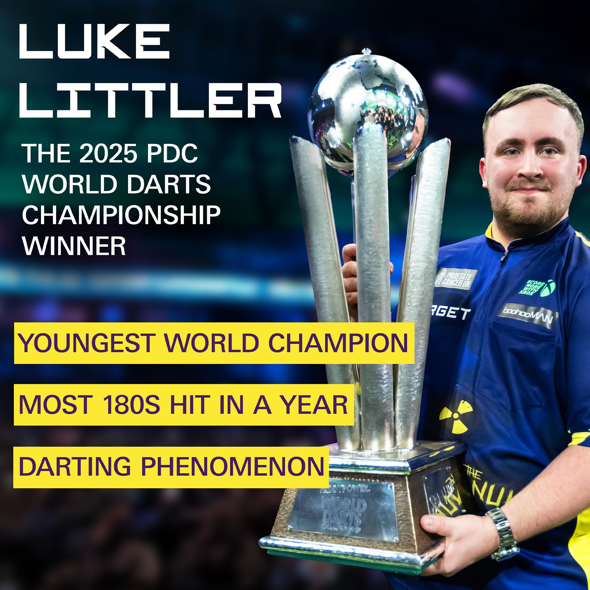 Target Darts Luke Littler Dartboard Surround | Purple & Yellow Wall Protector