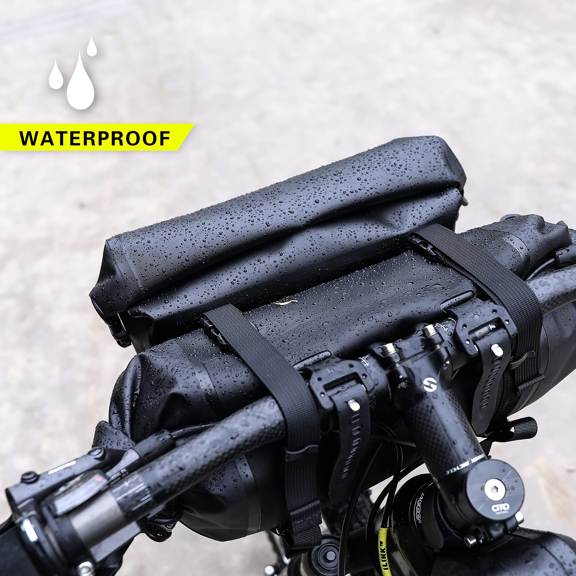 Rhinowalk 2PC Waterproof Bike Handlebar Bag - 12L Large Capacity Set