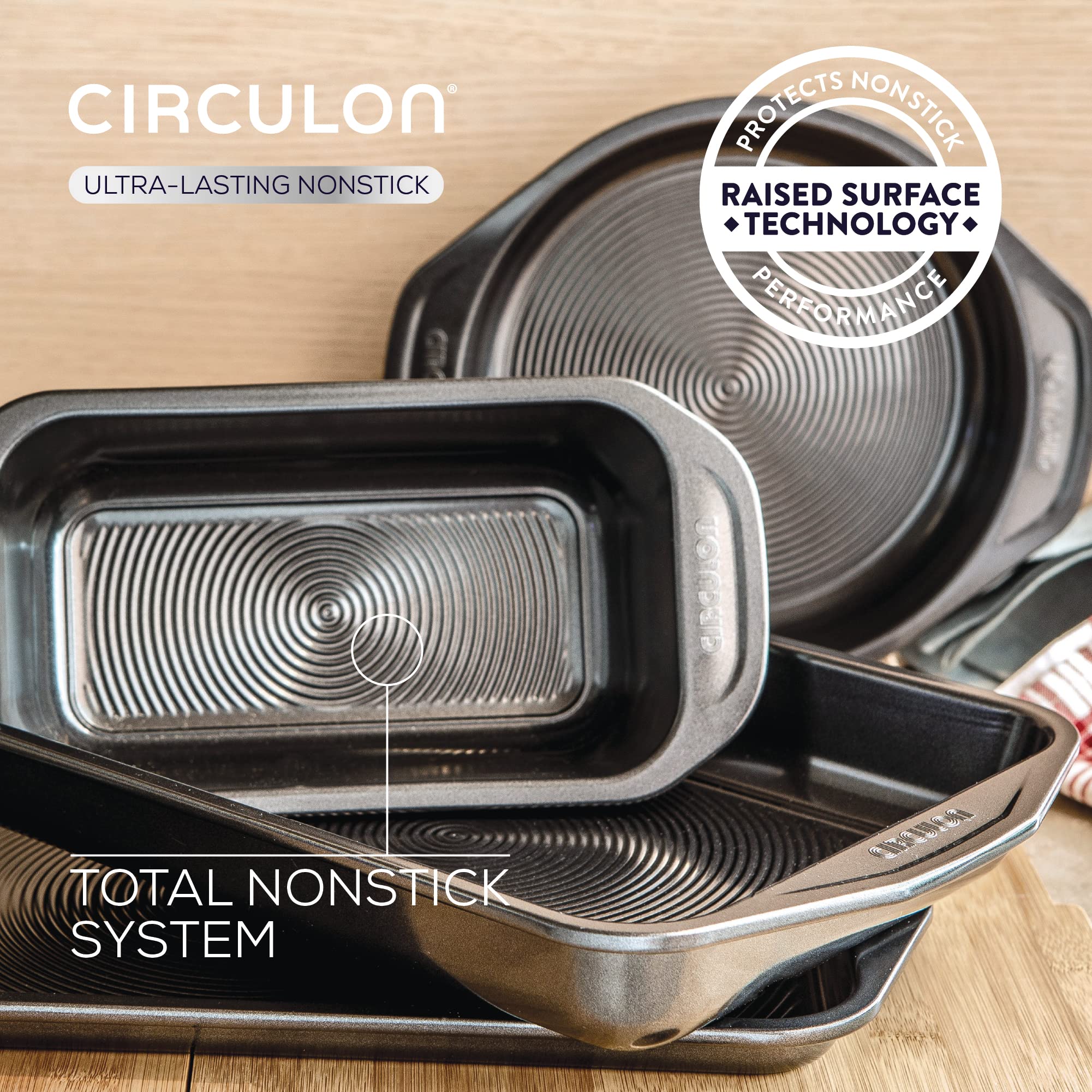 Circulon Ultimum 5-Piece Non-Stick Carbon Steel Bakeware & Oven Tray Set