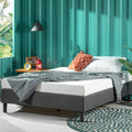 Zinus Curtis Upholstered Platform Bed Frame | Double | Grey Fabric