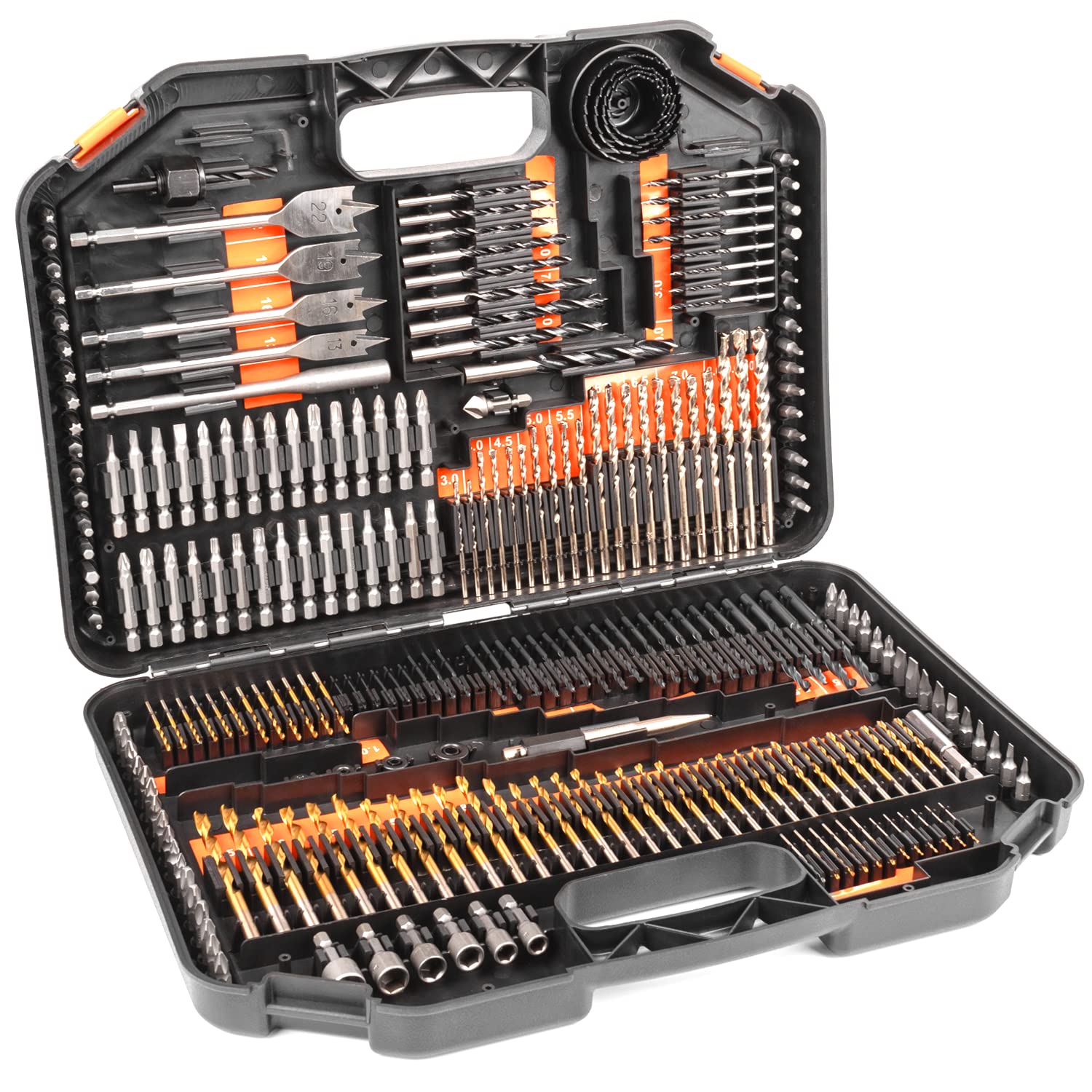 Terratek 246pc Combination Drill Bit Set | HSS Titanium & Masonry Bits