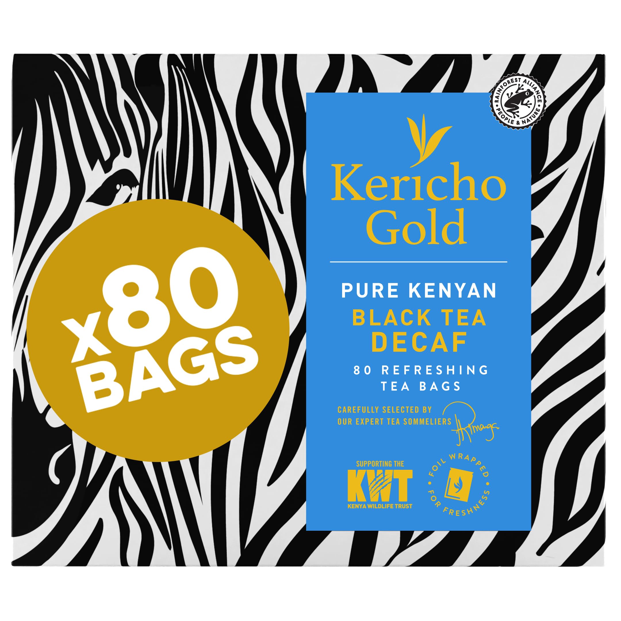 Kericho Gold Premium Kenyan Decaf Black Tea - 80 Tea Bags