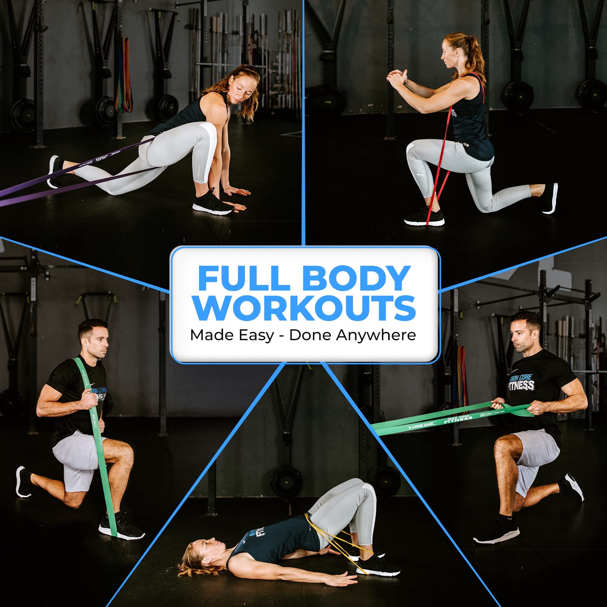 Iron Core Fitness Pull Up Assistance Bands - 5 Piece Resistance Set