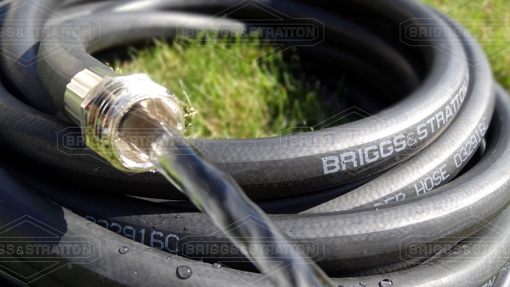 Briggs and Stratton 50ft Heavy-Duty Rubber Garden Hose – Black