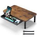 ETHU Solid Wood Monitor Stand Riser with Drawer - Walnut Desktop Organizer