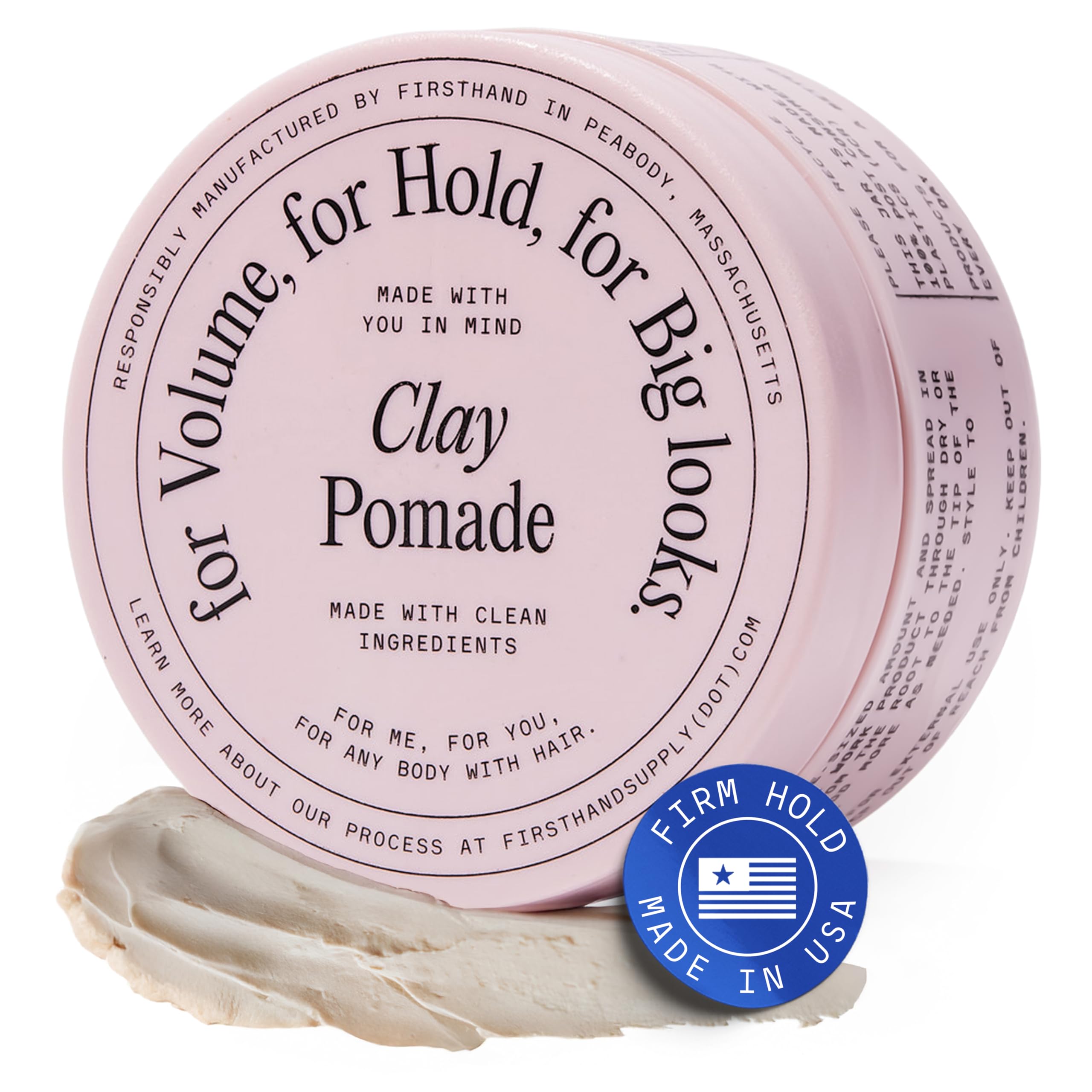 Firsthand Supply Clay Pomade – Strong Hold Matte Hair Styling, 88ml