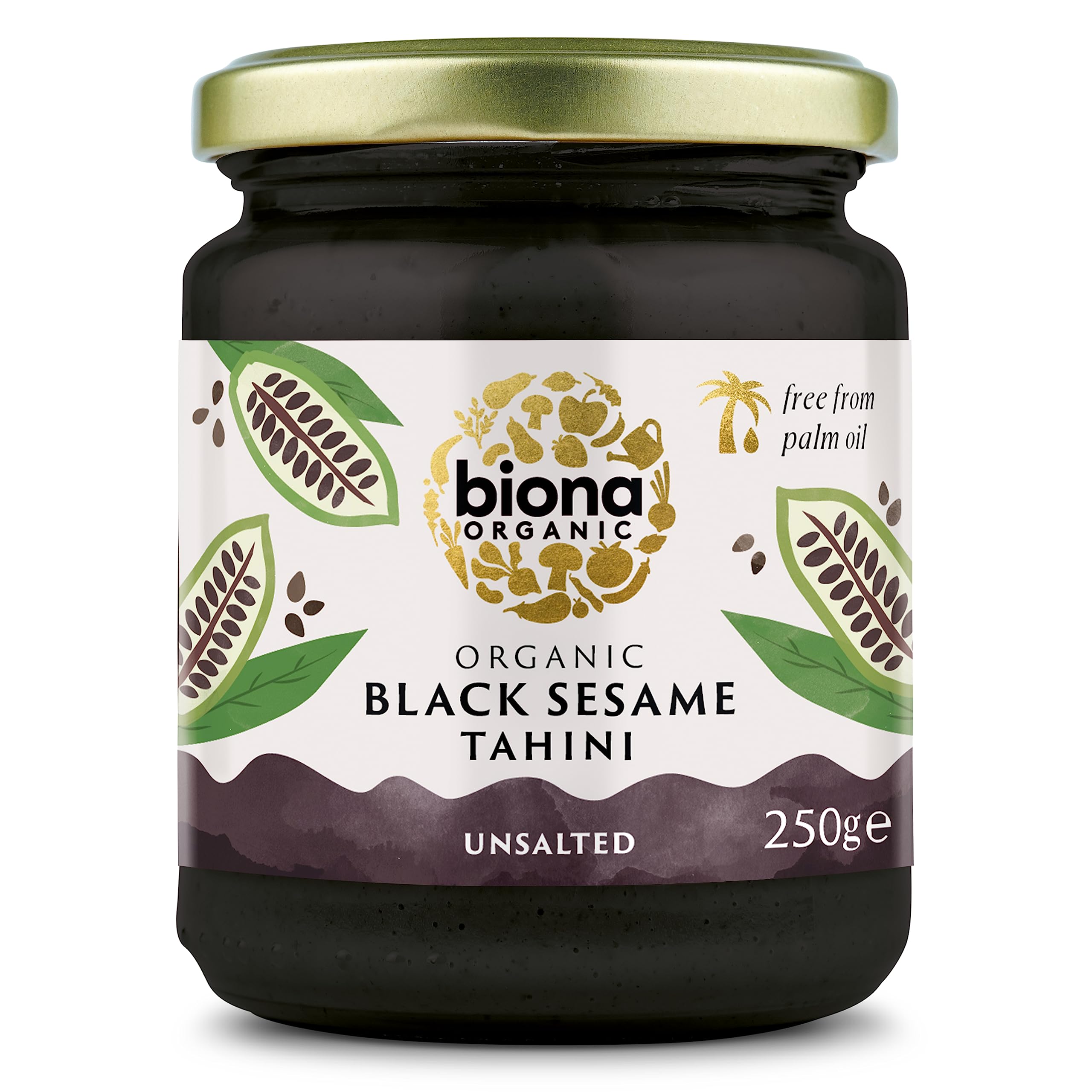 Biona Organic Black Tahini – 100% Unhulled Sesame Seeds – 250g (Pack of 6)