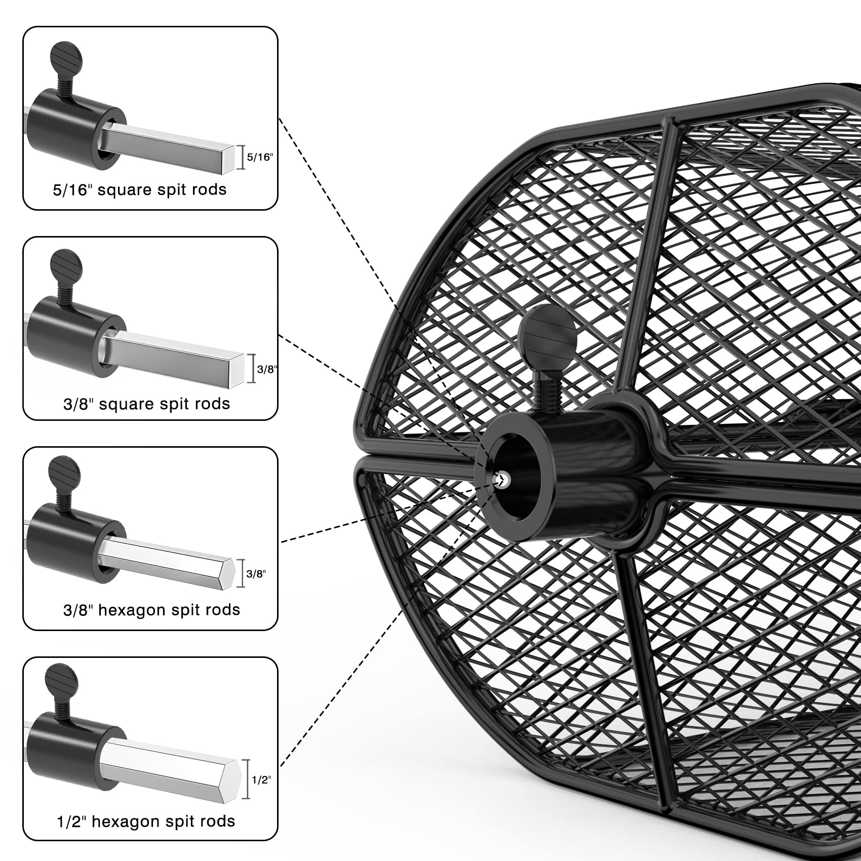 Onlyfire Universal Rotisserie Grill Basket for French Fries and Beans