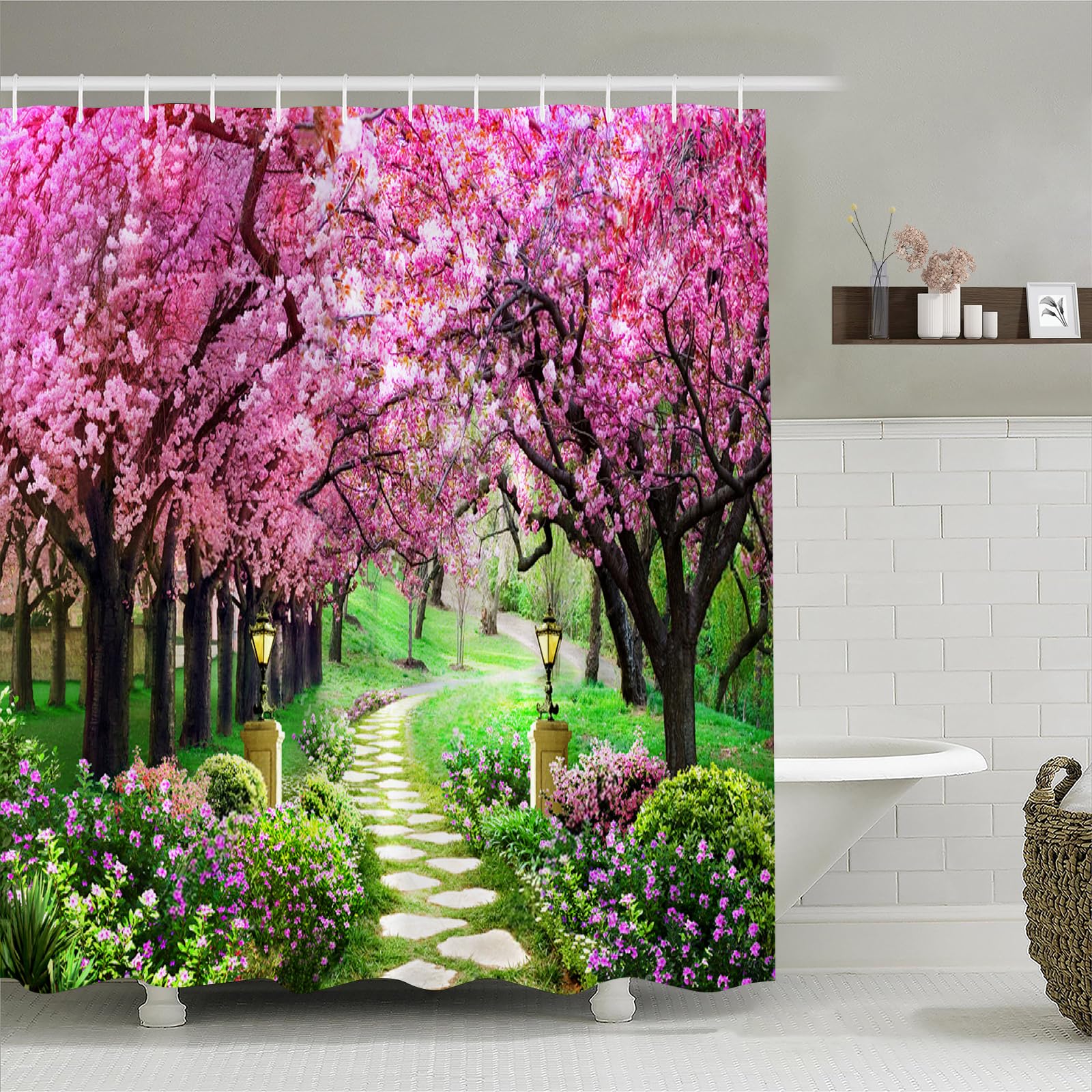 Nature Scenery 3D Shower Curtain | Waterproof Polyester Fabric