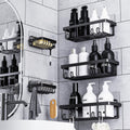 Fadun 5-Pack Shower Caddy – Adhesive Stainless Steel Bathroom Shelves