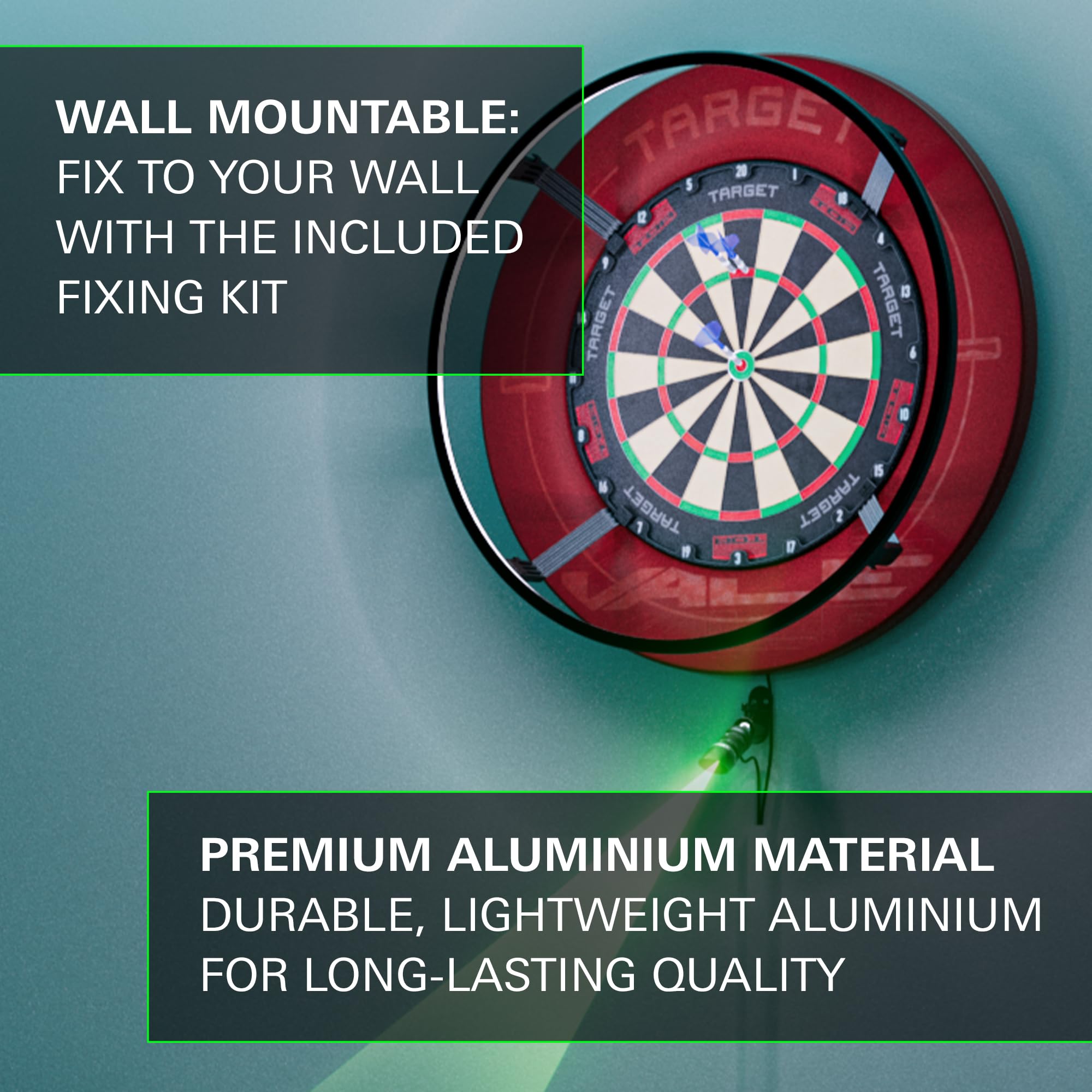 Target Darts Laser Oche – Green Toe Line Marker for Dartboard Setups