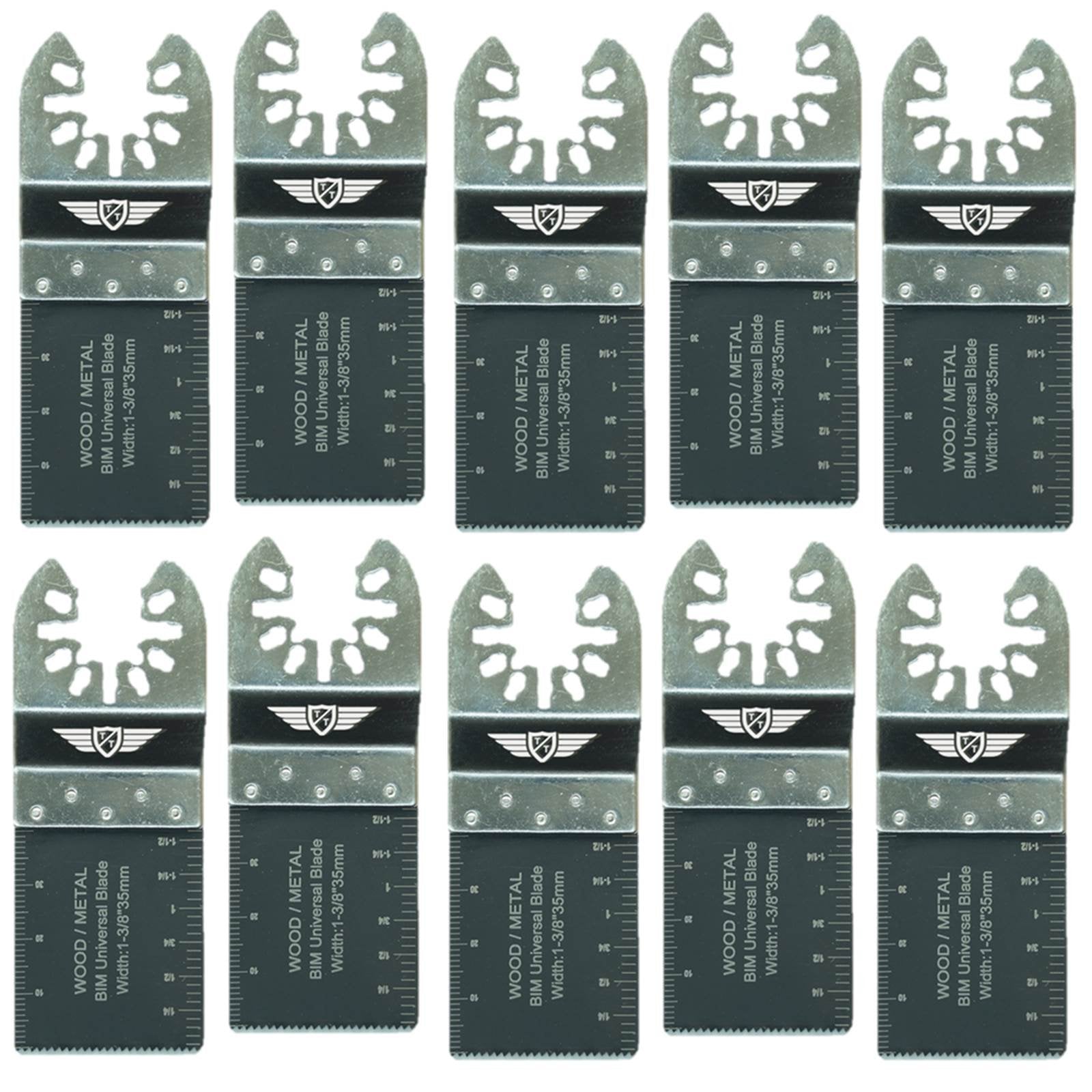 TopsTools 35mm Metal Cutting Multitool Blades for Dewalt - 10 Pack