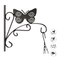 Relaxdays Metal Plant Hook – Butterfly Wall Hanger for Garden – Black
