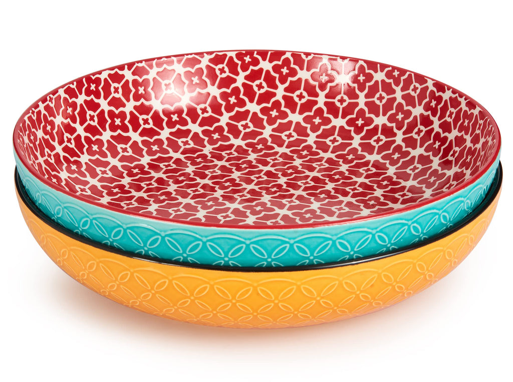 DOWAN Large Ceramic Serving Bowl - 2.9 Qt Porcelain Salad Pasta Platter