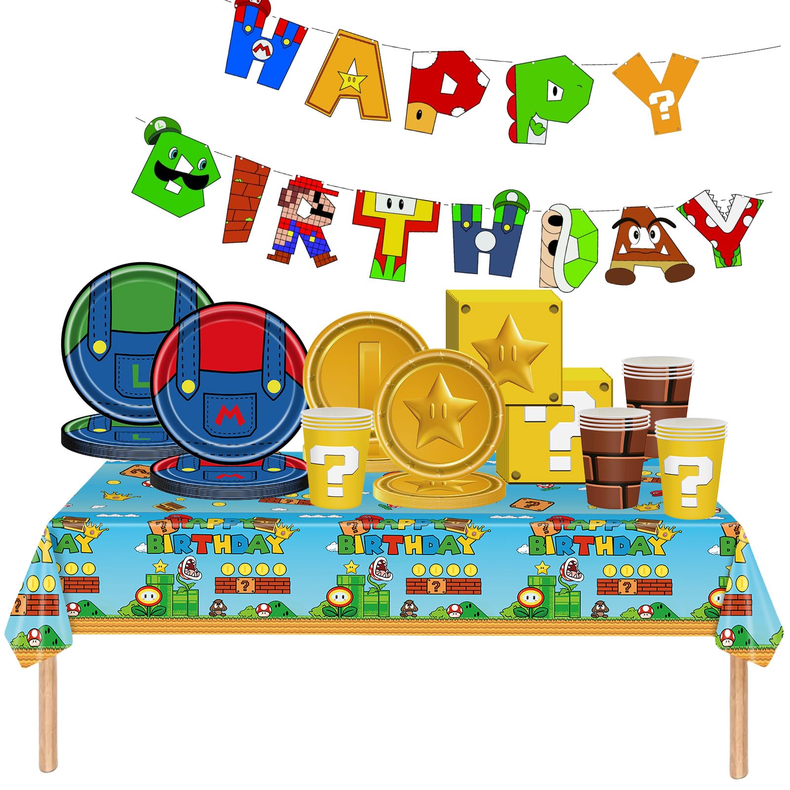 82Pc Super Mario Party Tableware Set – Birthday Dinnerware Kit