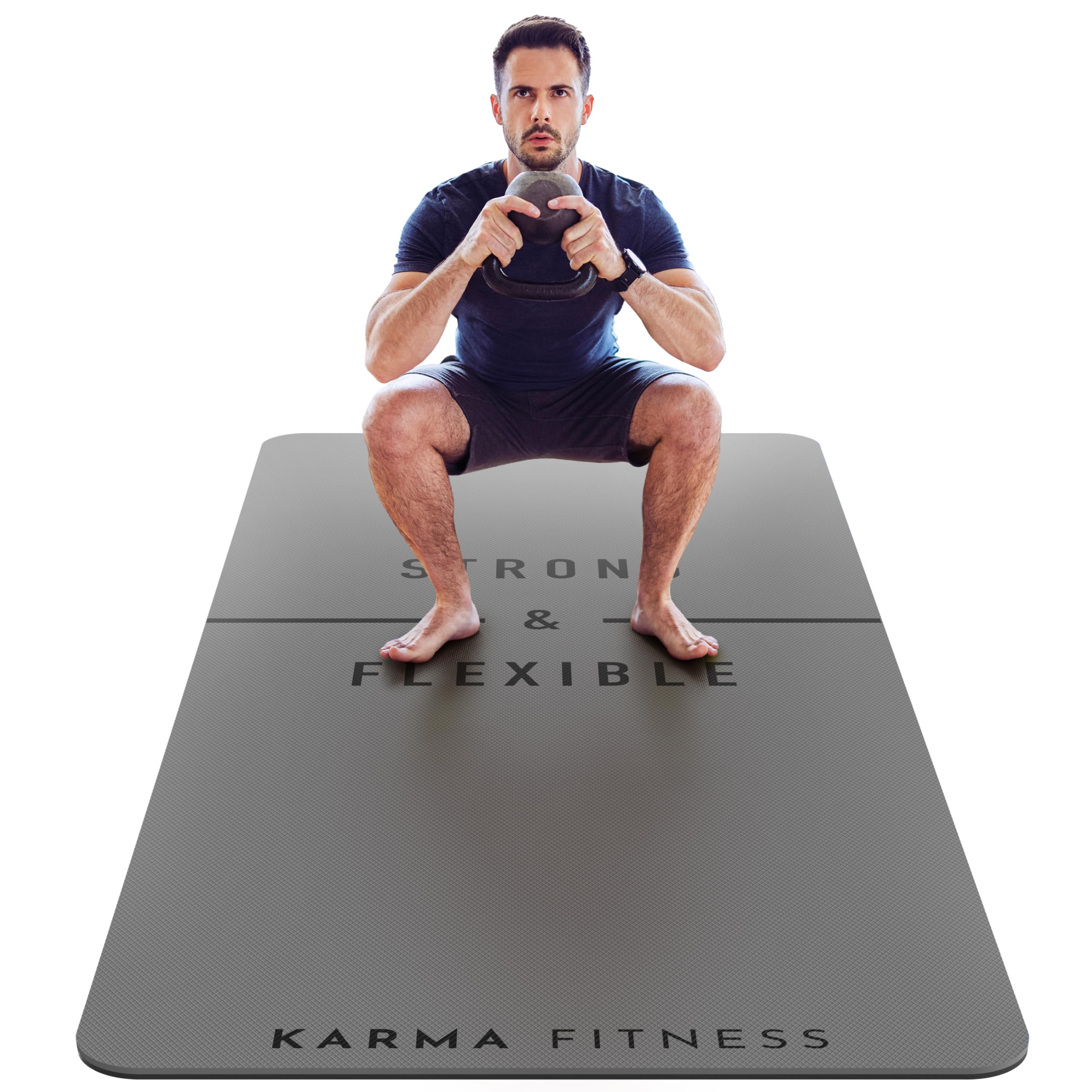 Extra Wide TPE Exercise Mat - 10mm Thick Non-Slip Yoga Mat