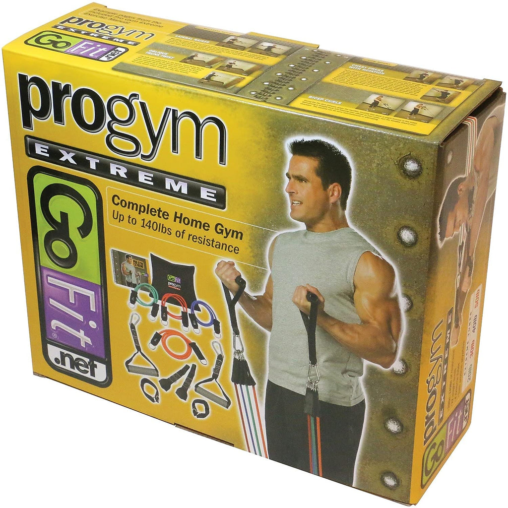 GoFit Extreme Pro Gym Set – 4 Resistance Tubes with Handles and Bag