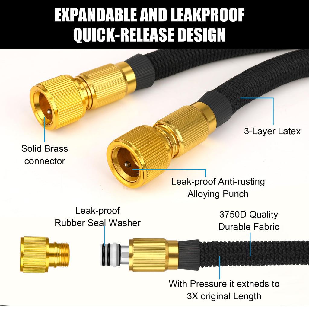 150FT Expandable Garden Hose with 10-Function Spray Nozzle