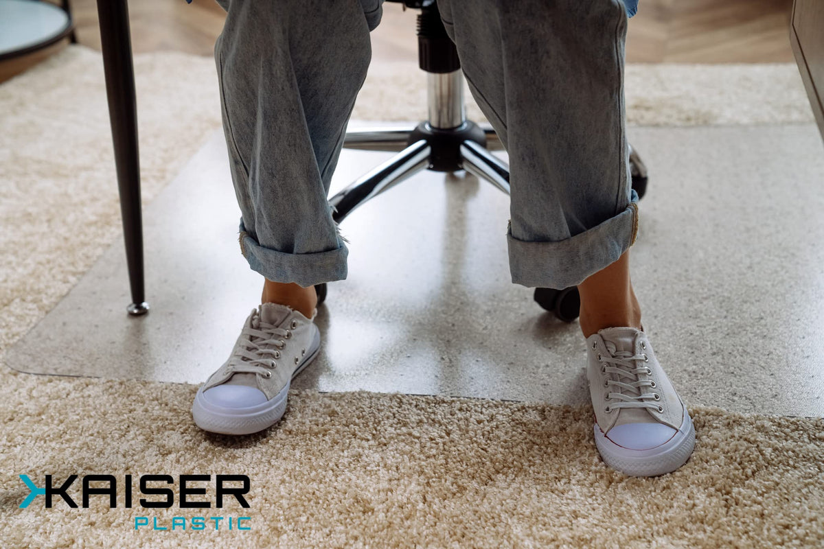 KAISER plastic® Chairmat Carpet PET 90x120 cm | Carpet Protector Mat | Transparent Office Chair Floor Protector – Made in Germany - image 4