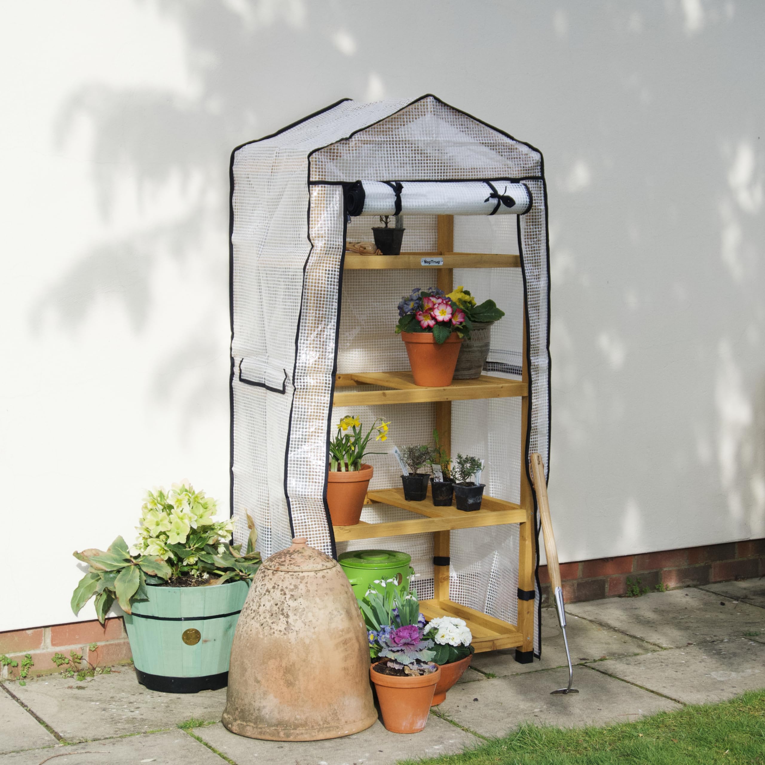 VegTrug FSC Cedar Wood Nursery Greenhouse with PE Cover | Natural