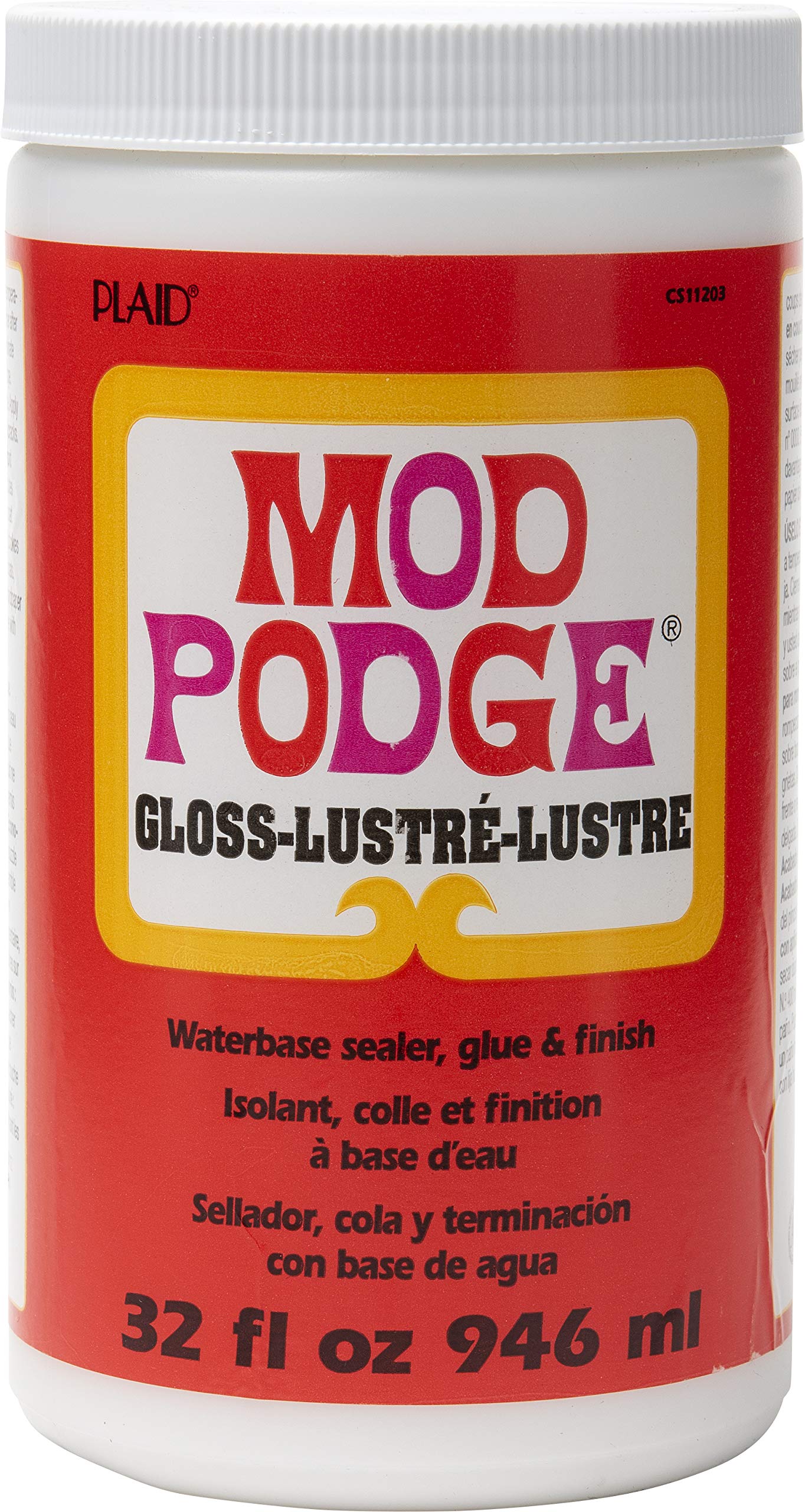 Mod Podge Gloss Water-Based Sealer and Decoupage Glue – 946 ml Bottle