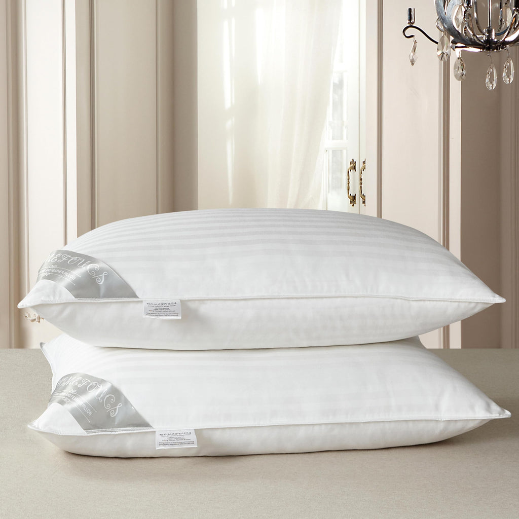 HOMEFOUCS Luxury Feather and Down Pillows | 100% Cotton Shell | Pack of 2