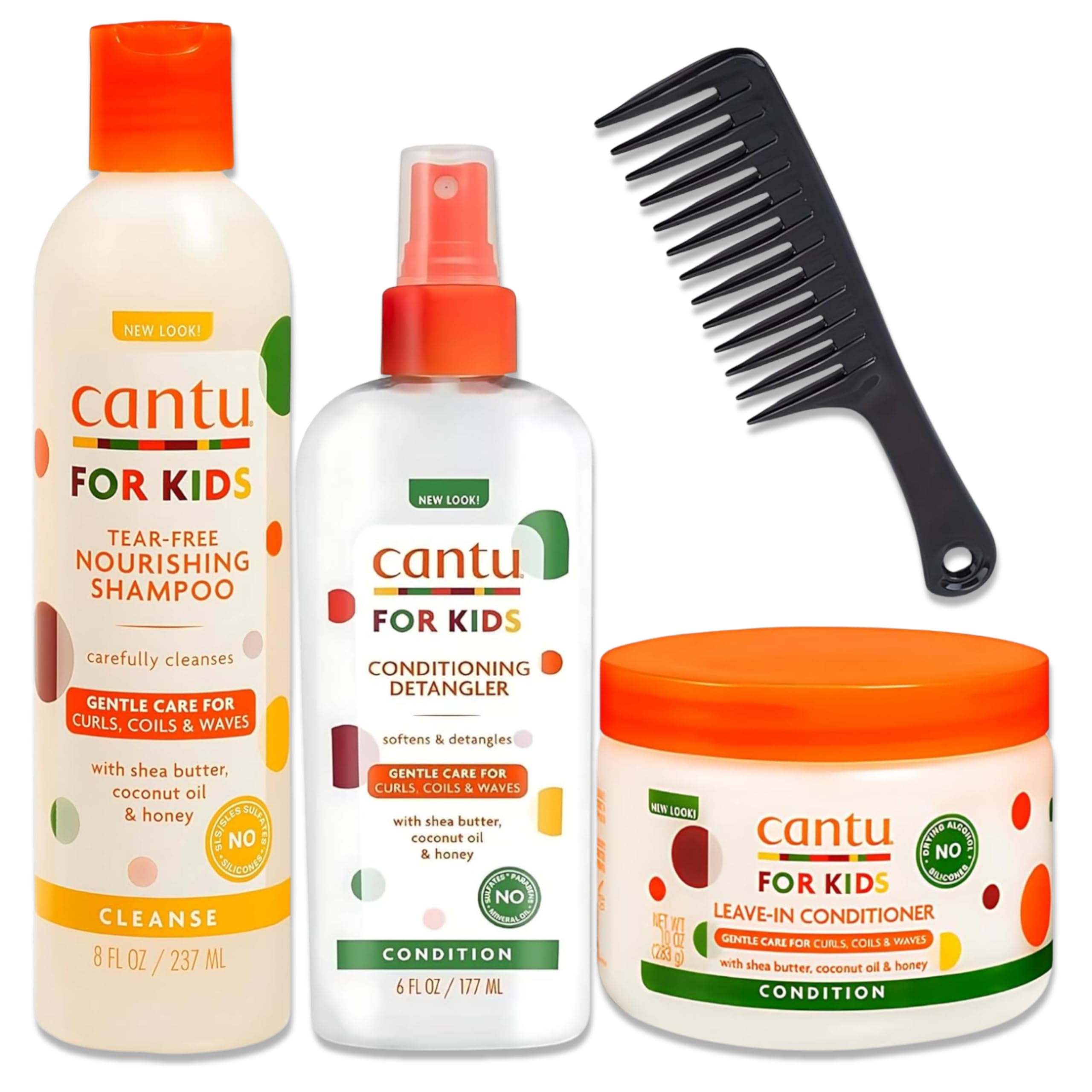 Kids Curly Haircare Set – 4-Piece Detangling & Moisture Bundle