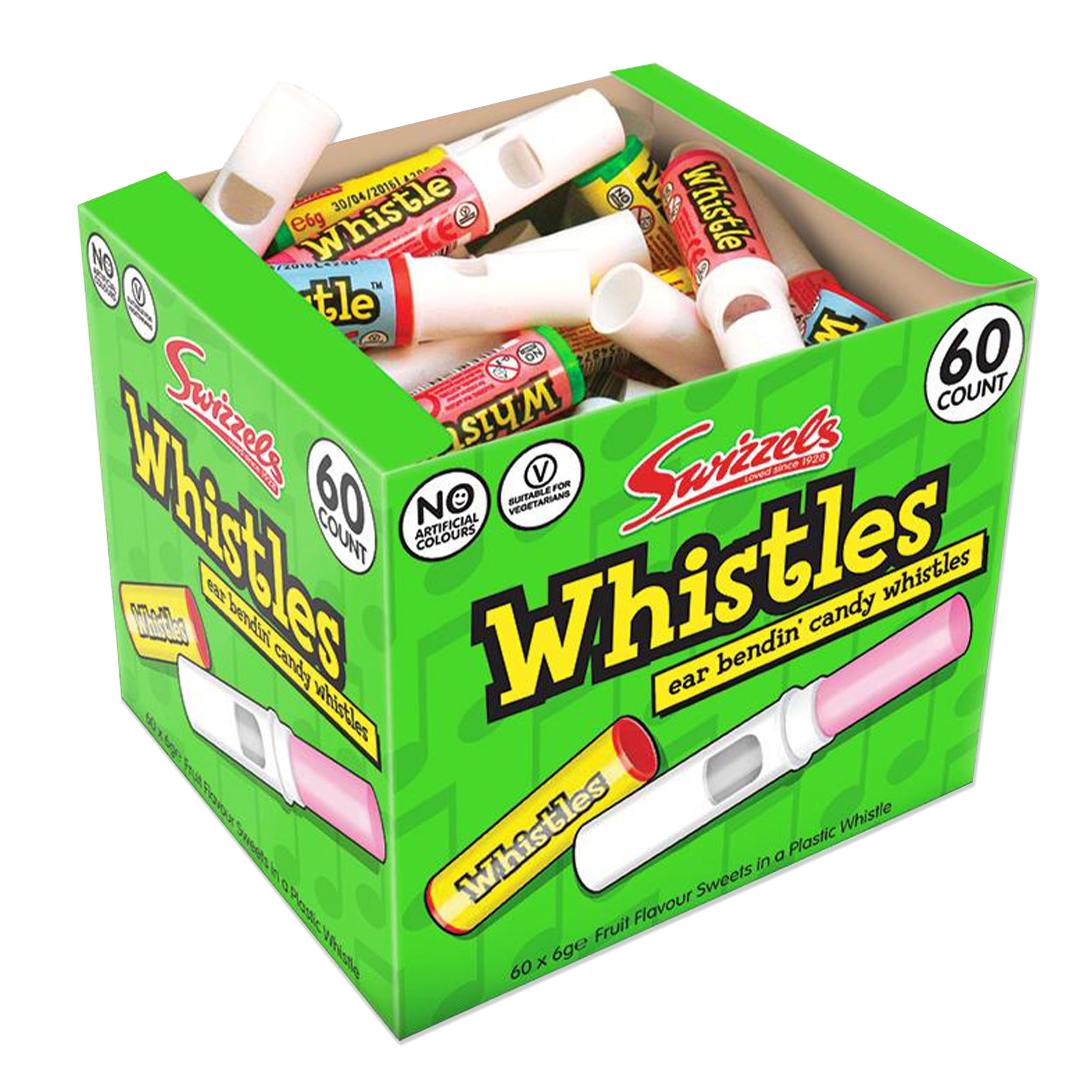Swizzels Matlow Candy Whistles – Fruit Flavour Retro Sweets (60 Pack)