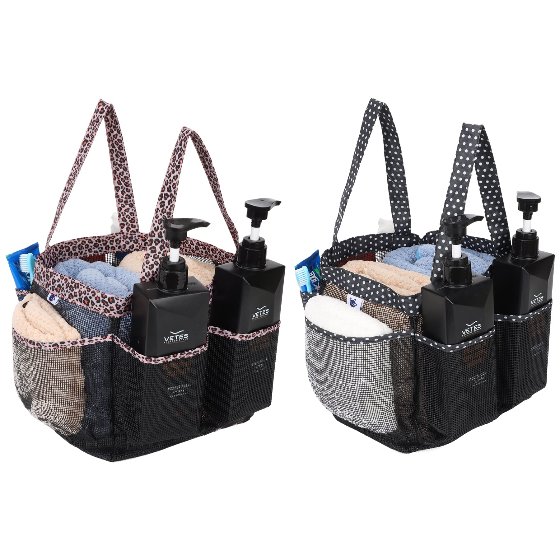 Nvatorfox 2-Pack Mesh Shower Caddy Tote | Quick Dry Dorm Toiletry Bag