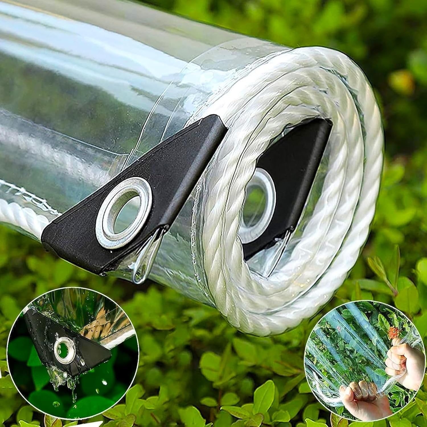 Jolof Store Heavy Duty Clear PVC Tarpaulin – Waterproof Pergola Cover