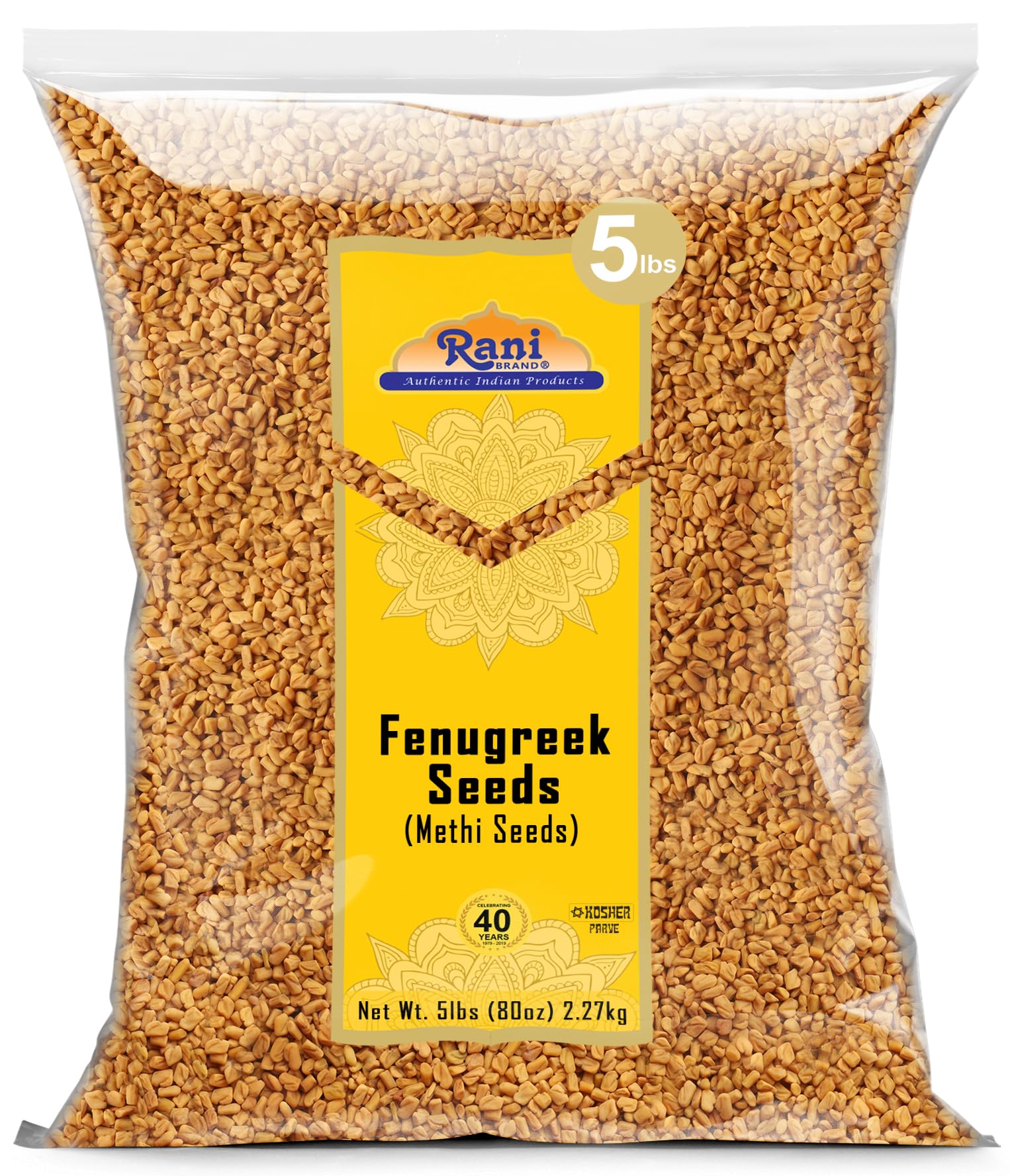 Rani Whole Fenugreek (Methi) Seeds – 5lbs Bulk Bag, All Natural & Vegan