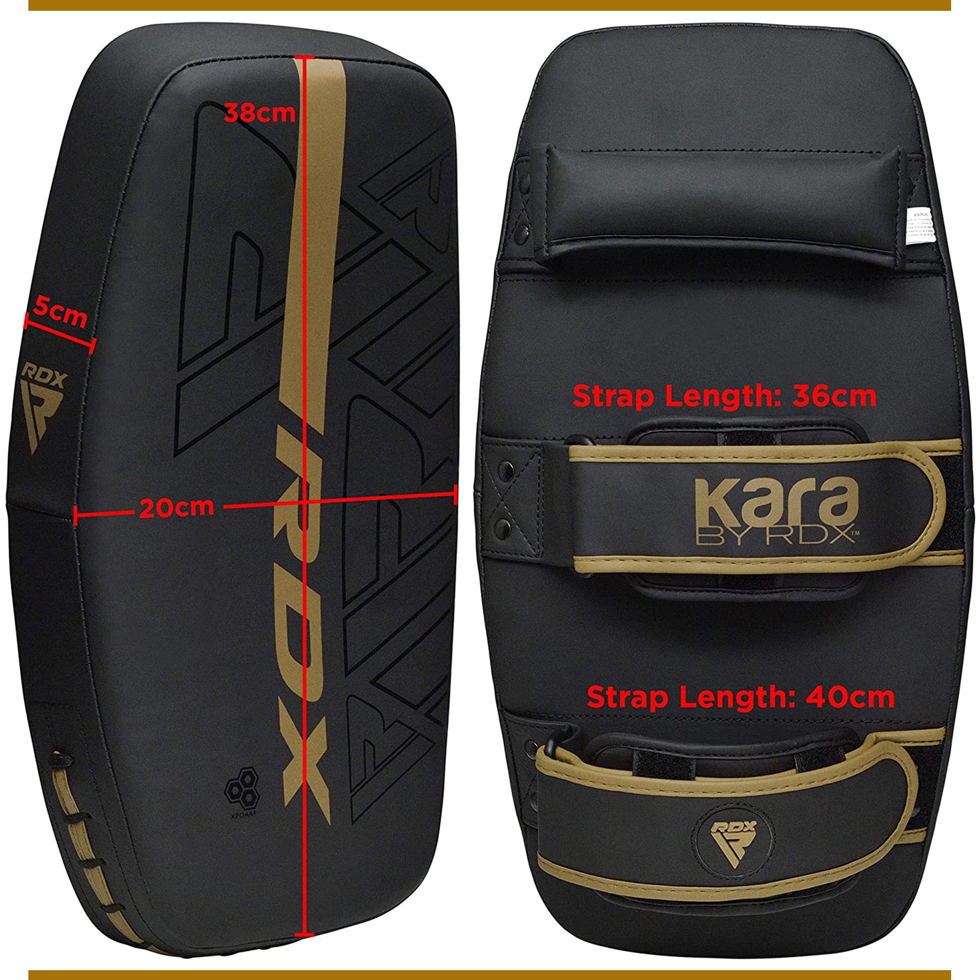 RDX Kara Curved Thai Pads – Maya Hide Leather Kickboxing Strike Shield